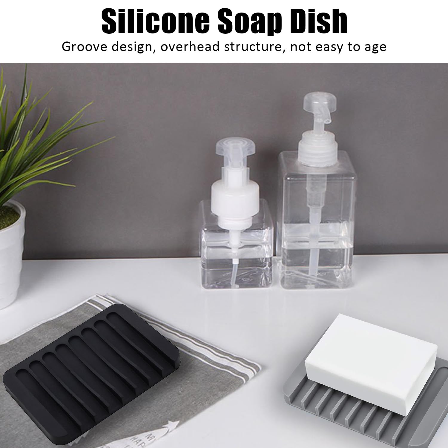 Portasapone In Silicone A Forma Di Fiore Con Scarico - Per Bagno E Cucina, Confezione Da 4 Colorati - Foto 3
