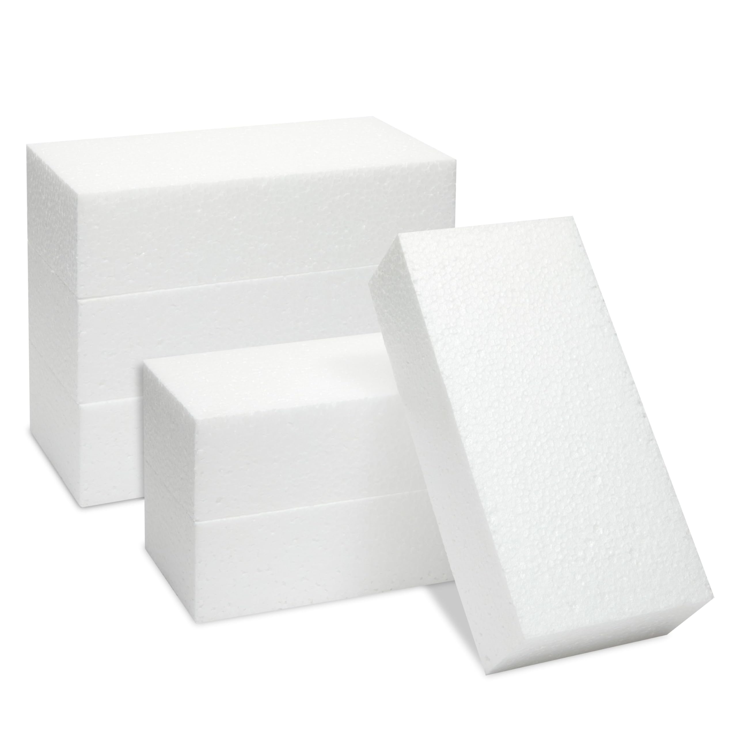 Juvale Flower Foam Craft Blocks - White 6-Pack, 8 x 4 x 2 in - Blocks for Flower Arrangements, Packing Foam and DIY Craft Supply