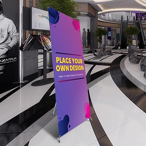 Miniatura 4 de Banner personalizado en X de 24 x 62 pulgadas incluye pancarta impresa personalizada con soporte soporte pequeño económico soporte de pancarta X