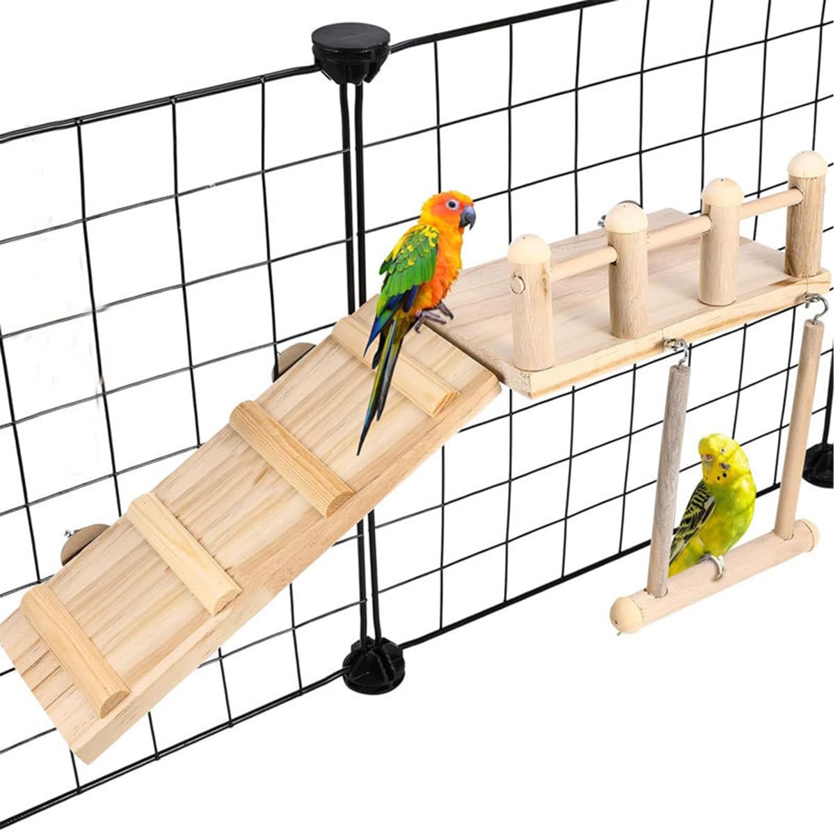 ZYYRSS Parrot Climbing Ladder, Bird Wooden Playground with Climbing Ladder Stand, Parrot Play Stand - Image 3