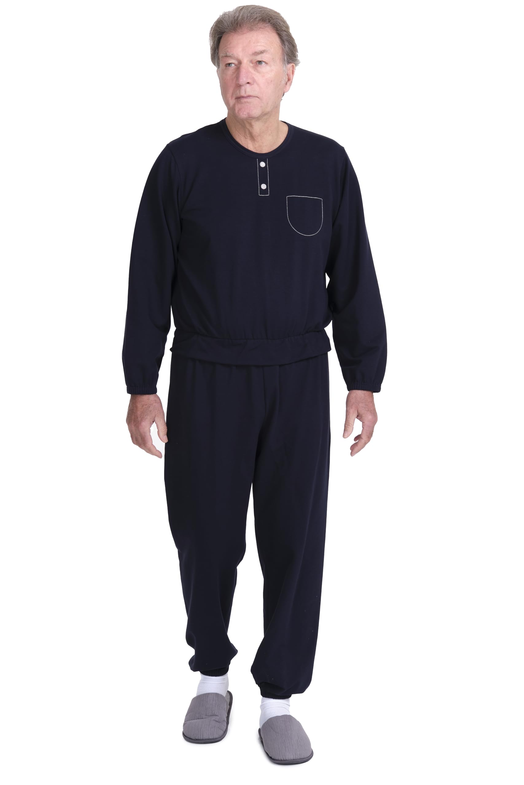 Combinaison d'hygiène pour personnes âgées, incontinence ou maladie d'Alzheimer - 9010 - Fermeture dorsale - 1 pièce, bleu, XL