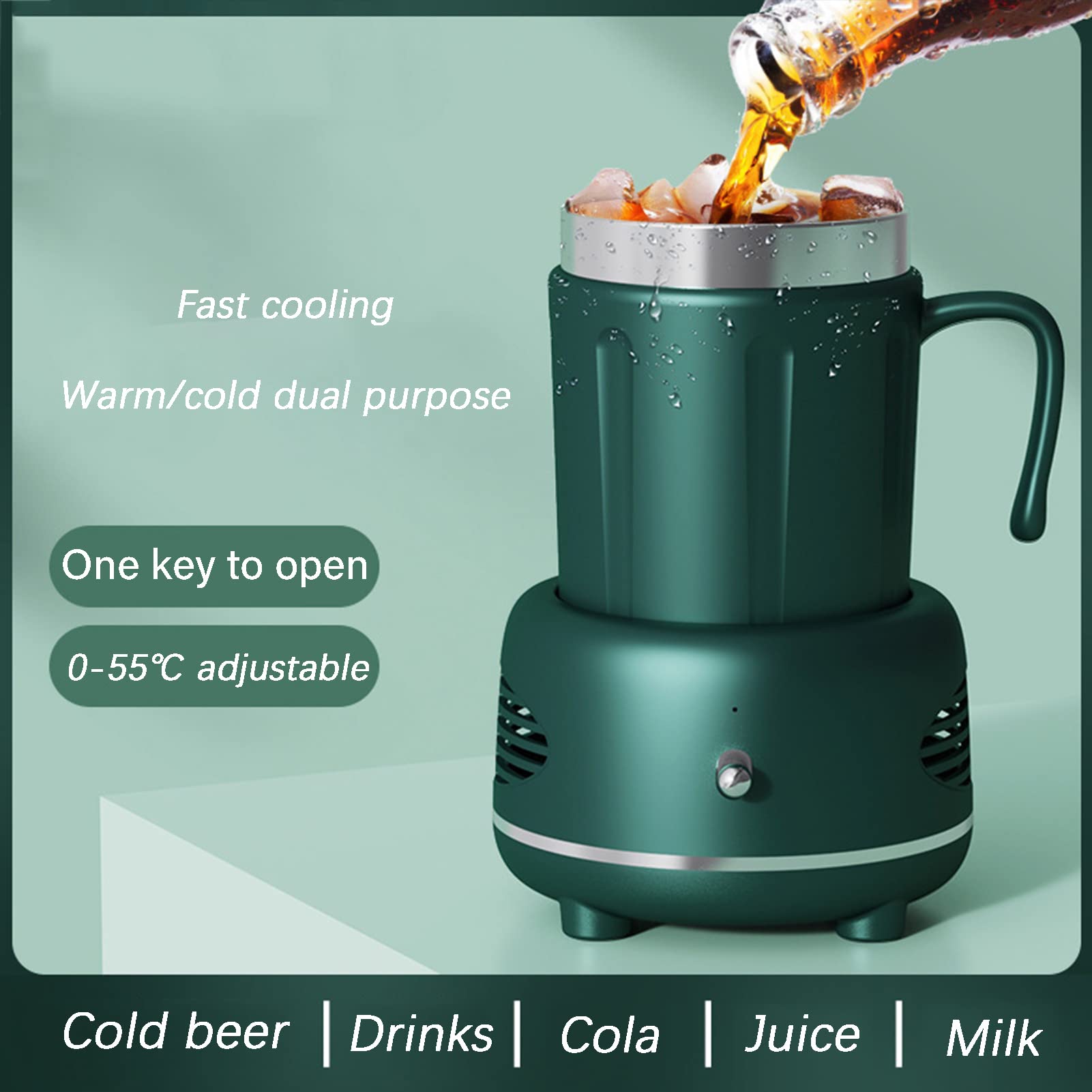 Mini Frigorifero Portatile per Il Riscaldamento rapido di Tazze, refrigeratore/scalda-Bicchieri elettronico per Bevande di Vino e Birra ghiacciata, Frigorifero da Tavolo a raffredd