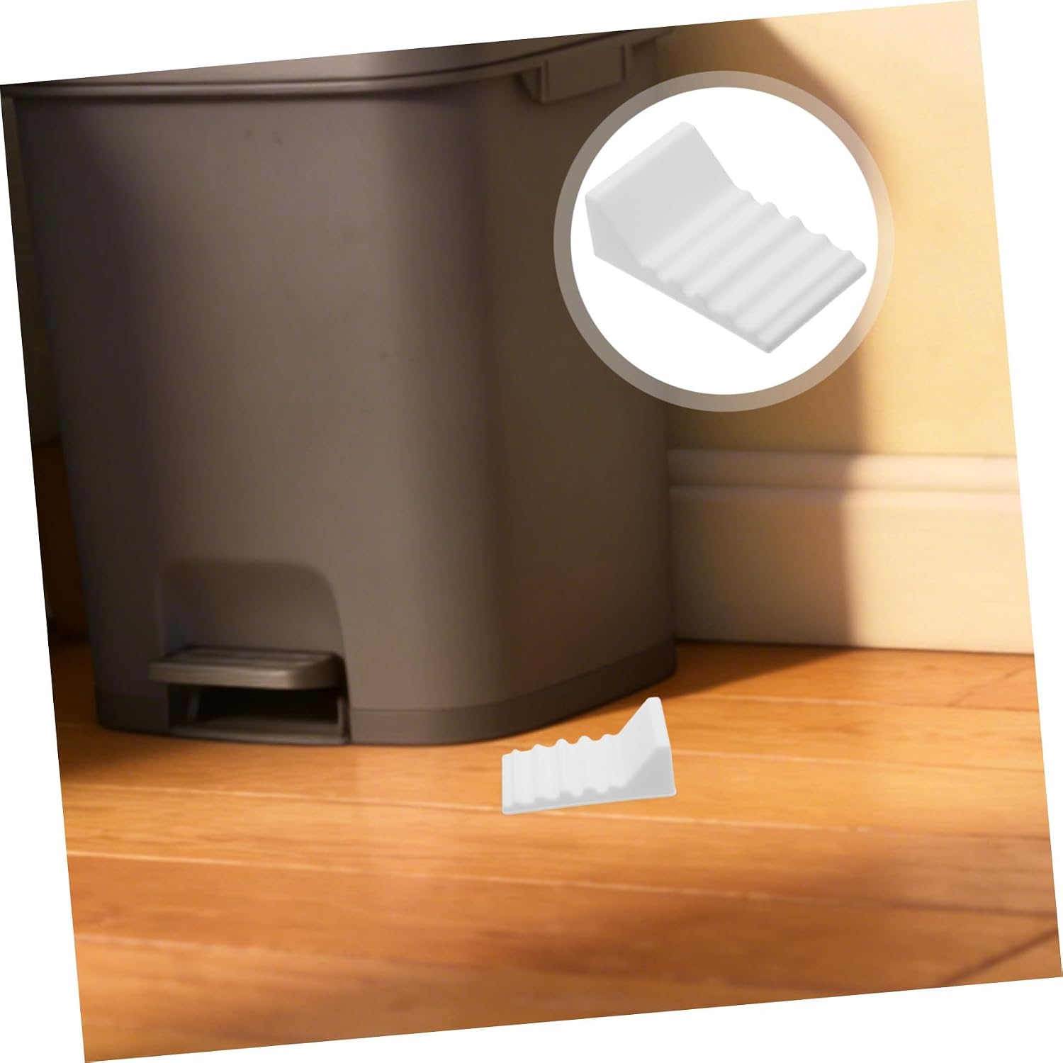 4pcs Silicone Trash Can Wall Protectors – Adhesive Anti-Collision Bumpers to Prevent Garbage Bin Moving Backward – Kitchen No-Drill Wall Guard Pads for Floor and Cabinet Protection