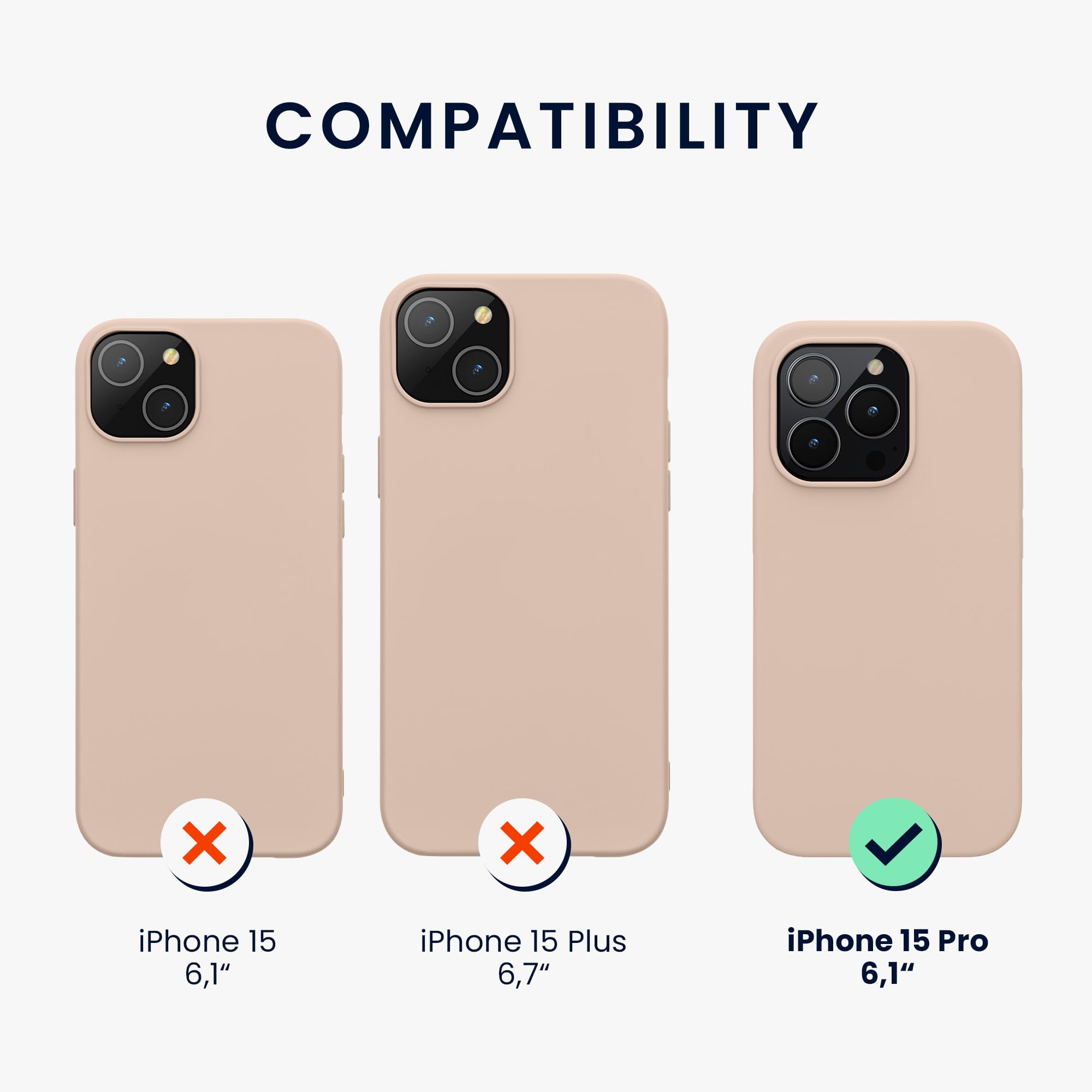 kwmobile Case compatible with iPhone 15 Pro Case - Soft Slim TPU Silicone Phone Cover - Coconut Swirl - Image 2