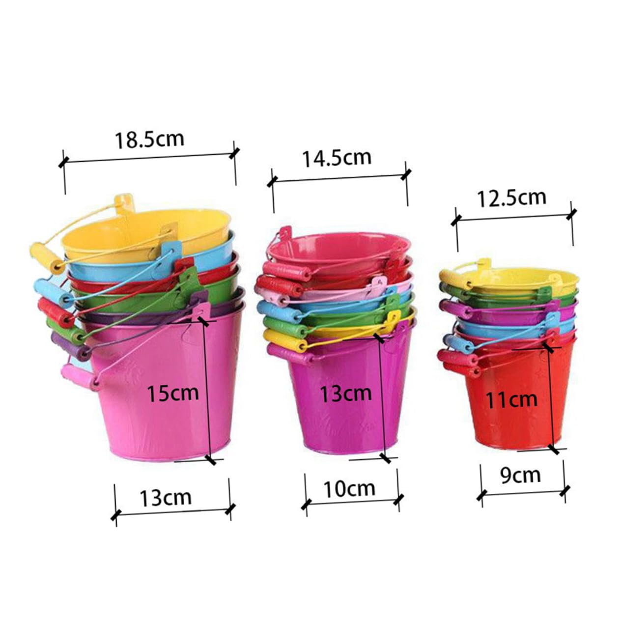Cubo de Arena para Niños 6 Piezas de Hojalata y Madera
