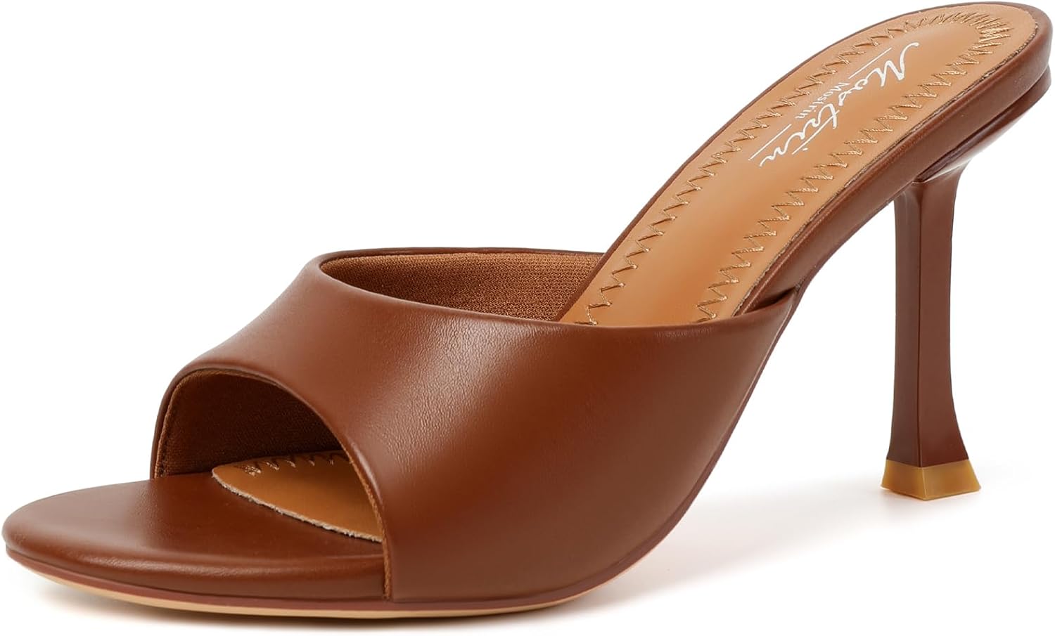 Mostrin Kitten Heels for Women Round Toe Heels With Bow Vintage Mules Sexy Slip on Stiletto Backless Sandals for Party Daily