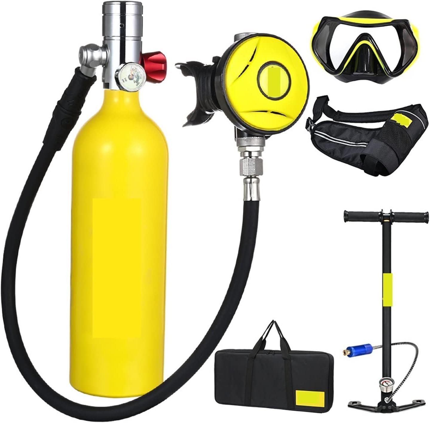 Scuba Tank Kit, Diving Equipment 1L Capacity Portable Diving Respirator for Underwater Work/Underwater Recreation