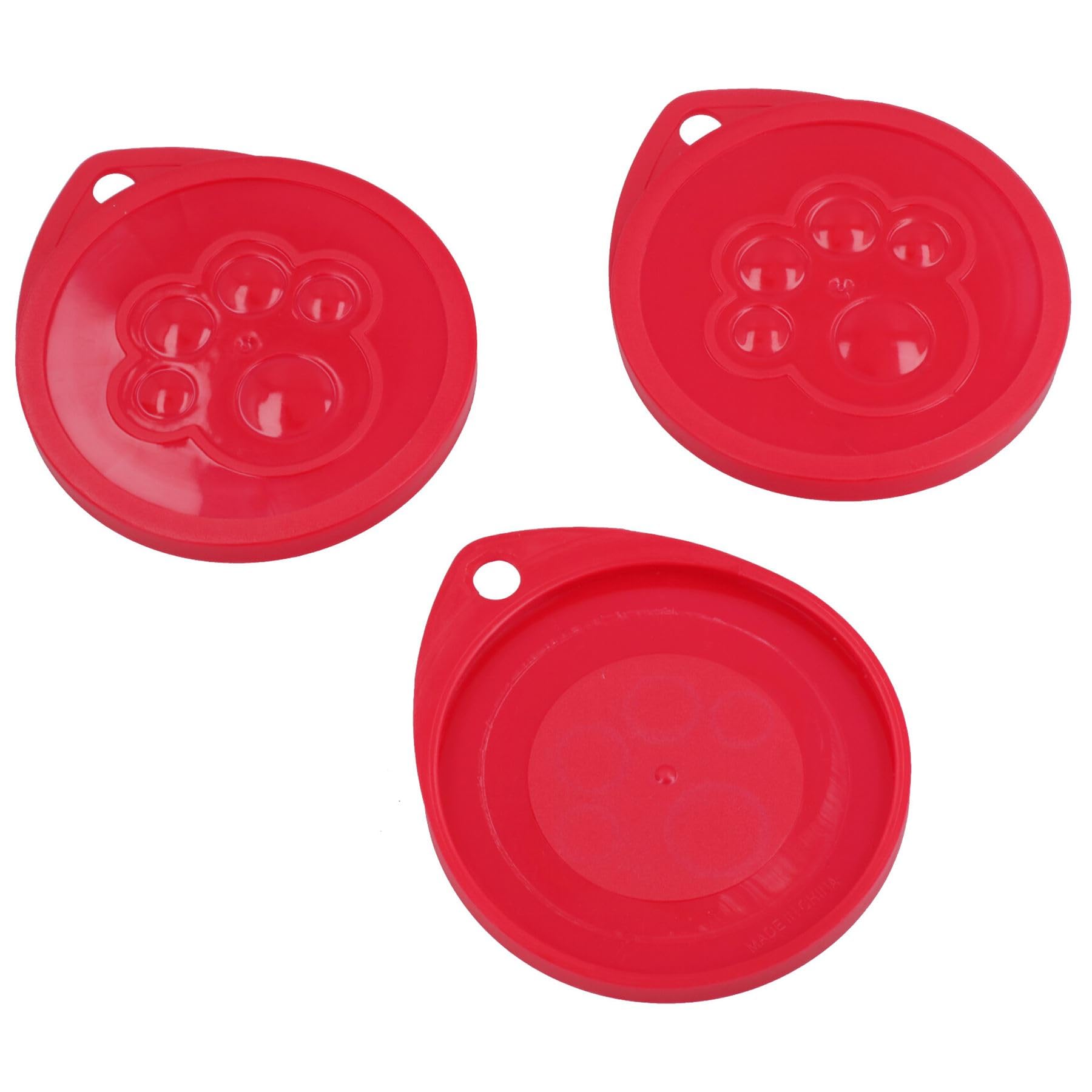 AB TOOLS 3PK Small Food Grade Plastic Dog Cat Pet Food 3 Can Covers - Assorted Colours