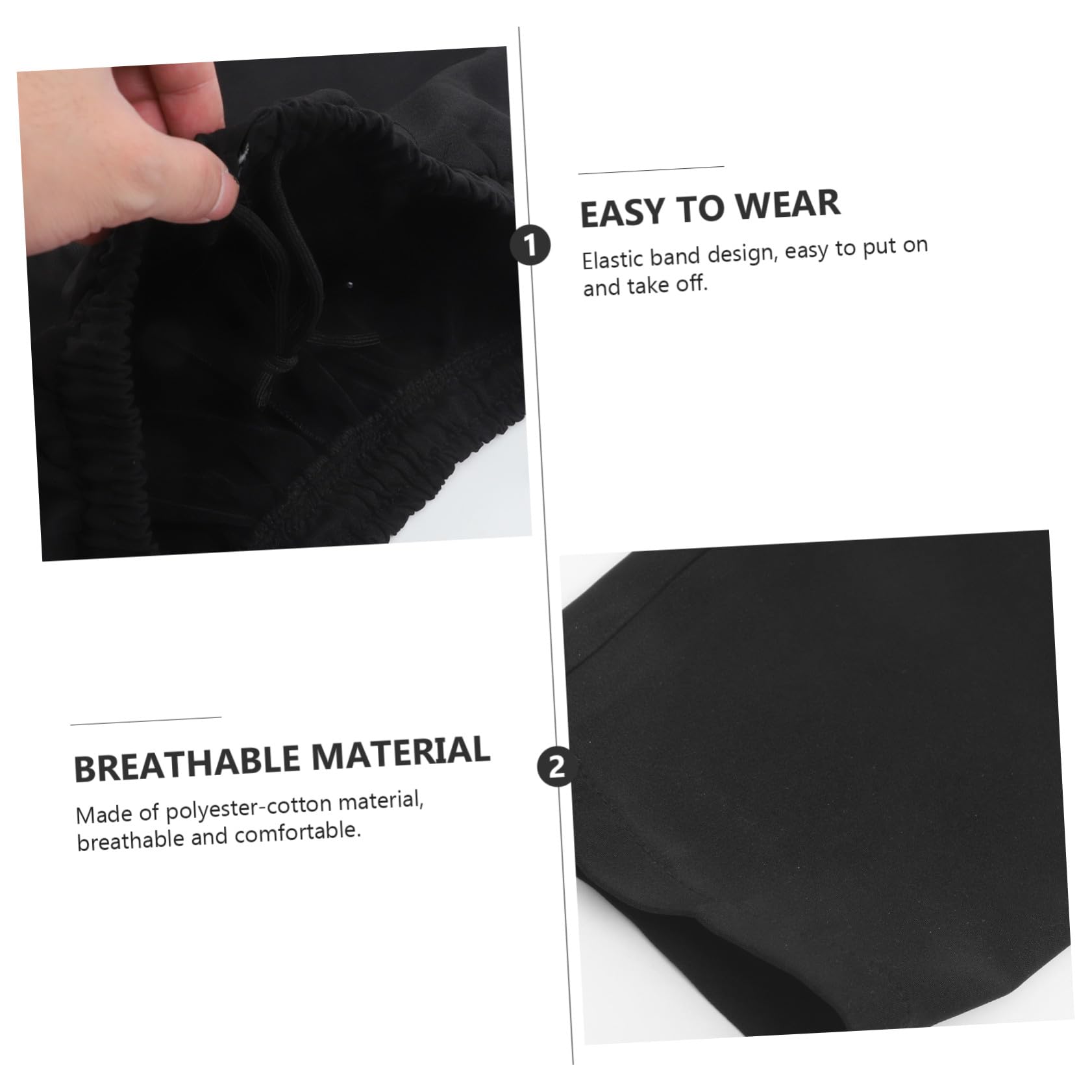 Pantalon la Cuisine Homme Noir en Polyester, Pantalon de Chef Respirant et Résistant à l'huile, pour Restaurant Cuisine Professionnelle