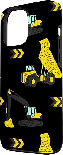 Miniatura 2 de iPhone 13 Pro Max Dump Excavator Truck Patrón Vehículo Construcción Estuche para niños