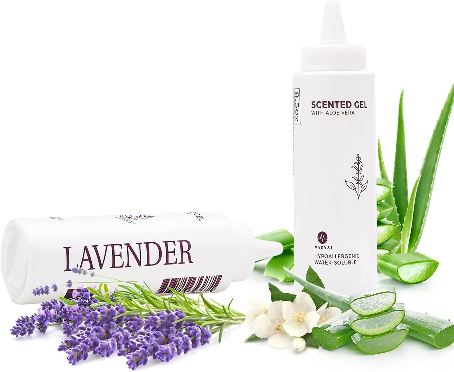 Lavender-Scented Transmission Gel with Aloe Vera, 2-Pack, Abs & Muscle Stimulation, Conductive, Cavitation, Hypoallergenic, 8.5oz, Clear