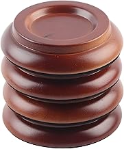 Bediffer Lot de 4 Patins de Protection pour Roulettes de Piano en Bois de Hêtre de qualité Supérieure avec Tapis EVA pour Protection du Sol, Antidérapant, Absorbant les Chocs et l (Brun #02)
