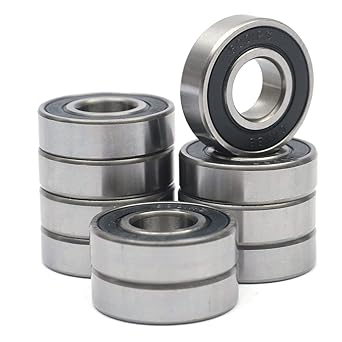 CNXBB 10PCS 6001-2RS Double Rubber Sealed Bearings 12x28x8mm, Deep Groove Ball Bearing ABCE-3 Pre-Lubricated (6001-2R,10)