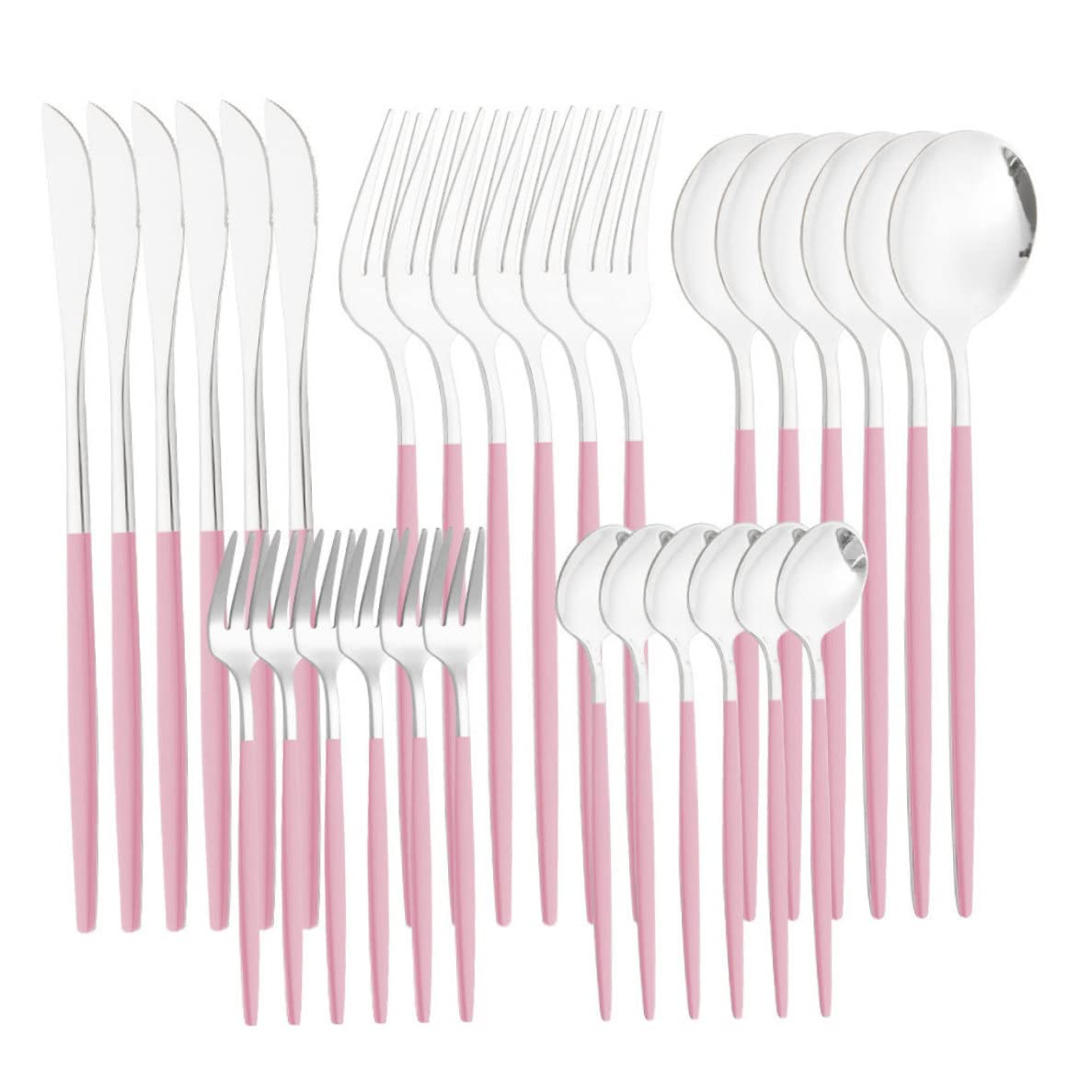 Juego de cubiertos de acero inoxidable, vajilla, cubiertos, utensilios para cocina, 30 piezas..