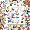 COMNICO 200pcs Butterfly Stickers PET Waterproof Transparent Colorful Resin Decals Decorative for Nature Scrapbook Planners Laptops DIY Handbook Paper Crafts #5