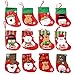Produktbild Mini Weihnachtssocken,12 Stück Schneeflocke Süßigkeiten Beutel Beutel Messer Löffel Gabel Beutel Geschirr Inhaber Dekoration,6,3x3,5 Zoll Geschenk behandeln Beutel für Gefälligkeiten Tisch Ornamente