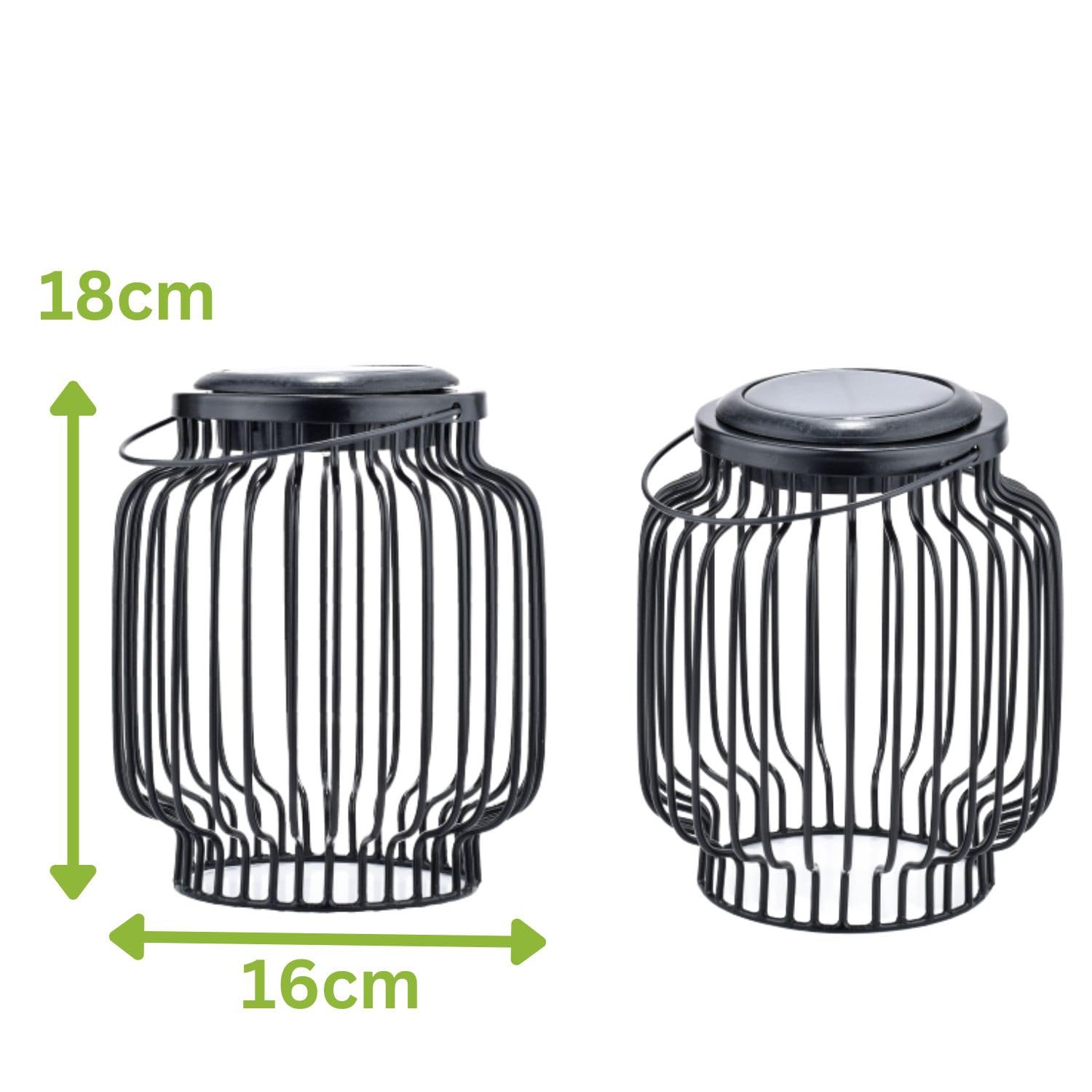 Juego de 2 faroles solares de Estilo escandinavo: lámparas Decorativas Modernas para balcón y jardín de Lazar