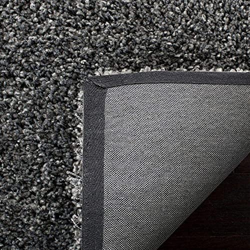 Image of Solid Shaggy Carpets and Rugs for Bedroom Drawing Room 3x5 Feet Dark Grey Color