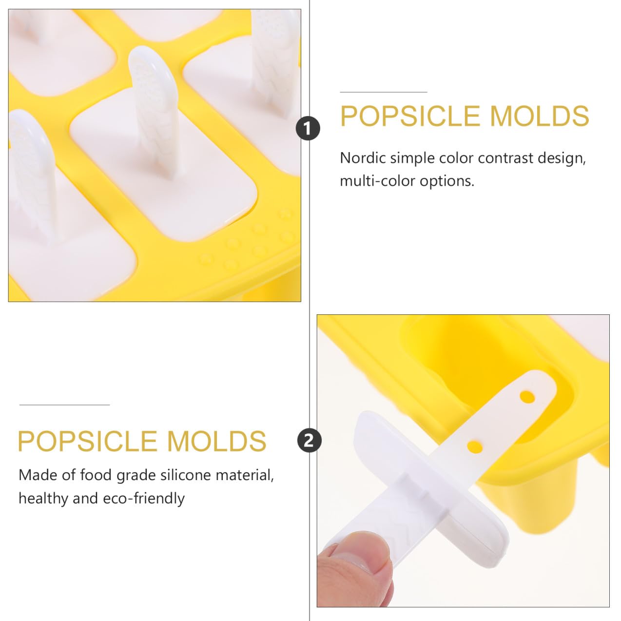 Mikinona Moule à Glace en Silicone, 12 Cavités, pour Jus de Fruits et Crème Glacée, Usage Maison et Bar, Été, Lot 1 Set