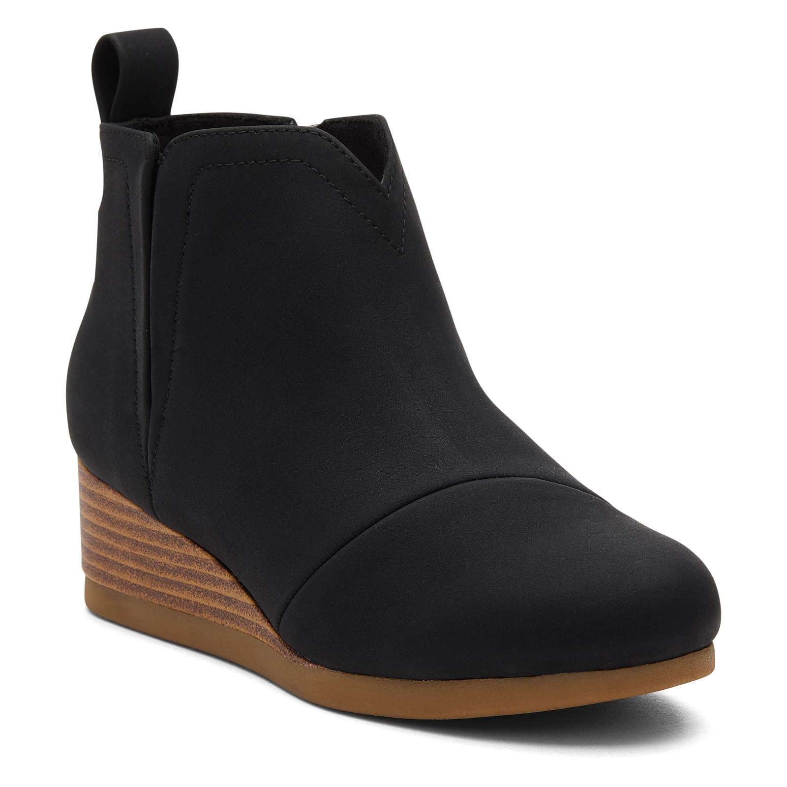 TOMS Youth Girl's Clare Boot, Black PU Nubuck, 12.5 UK