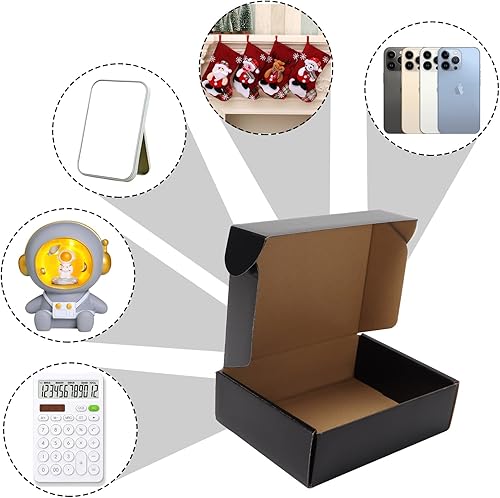 Miniatura 4 de EXYGLO Cajas de cartón para pequeñas empresas, embalaje y correo, 7x5x2 - Paquete de 25, color negro