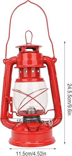 Miniatura 6 de Lámpara de aceite vintage, lámpara de queroseno de metal con mecha de tormenta, gran capacidad, linterna de combustión portátil, luz para camping,