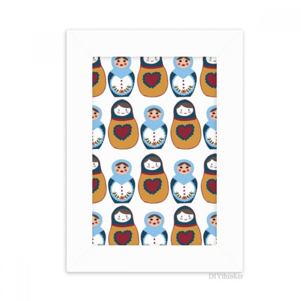 Poster Matriochka Russie sous cadre photo blanc 4x6 pouces pour habiller un meuble vide