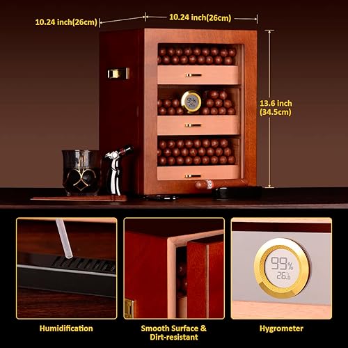 Miniatura 5 de Estuche humidor de cigarros de viaje con disco humidificador, impermeable, hermético, duradero y a prueba de golpes, caja de cigarros portátil de