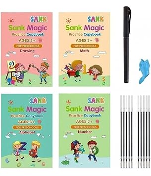 Ziggy Magic Handwriting Practice Book Set for Kids Ages 3 to 7 Reusable Copybook with Pen and Refills for Letter Number Drawing Tracing Preschool Learning and Writing Educational Workbook