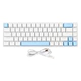 Klawiatura Mechaniczna 60% z Niebieskim Przełącznikiem, 10 Trybów Podświetlenia RGB, Przełączanie Klawiszy N, Kompaktowa Przewodowa Klawiatura do Gier USB C do Gier Komputerowych