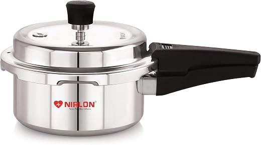 NIRLON Induction Base Outer Lid Aluminium Pressure Cooker, 2 Liters, Silver