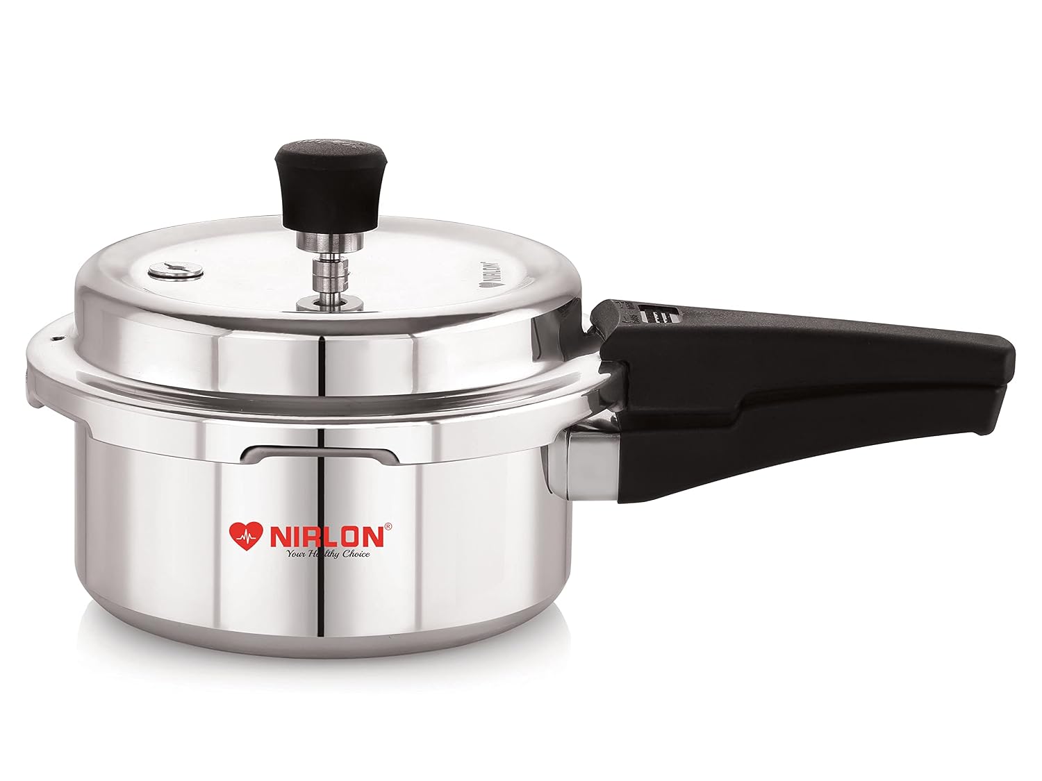 NIRLON Induction Base Outer Lid Aluminium Pressure Cooker, 2 Liters, Silver