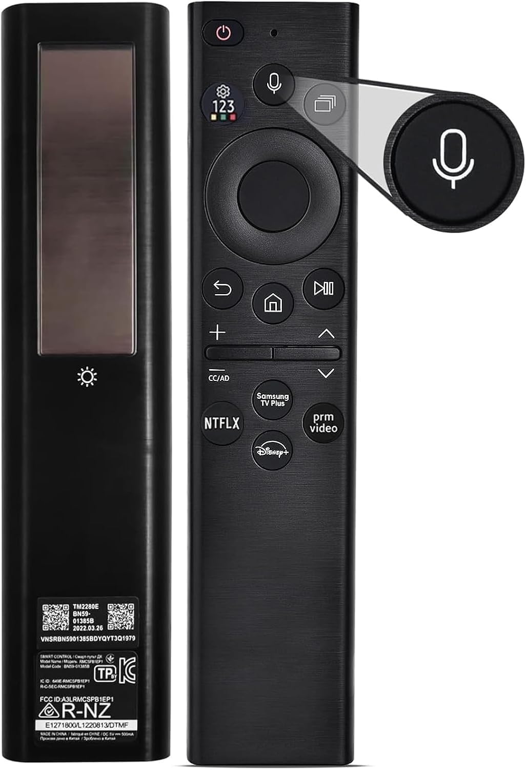 Replacement Remote for Samsung Smart TV,Replacement Control Compatible with BN59-01385A,Solar Version,for All 2019 to 2025 Samsung Crystal/UHD/QLED/Frame/NEO QLED/ 4K 8K Smart TVs,2 Year Warranyt
