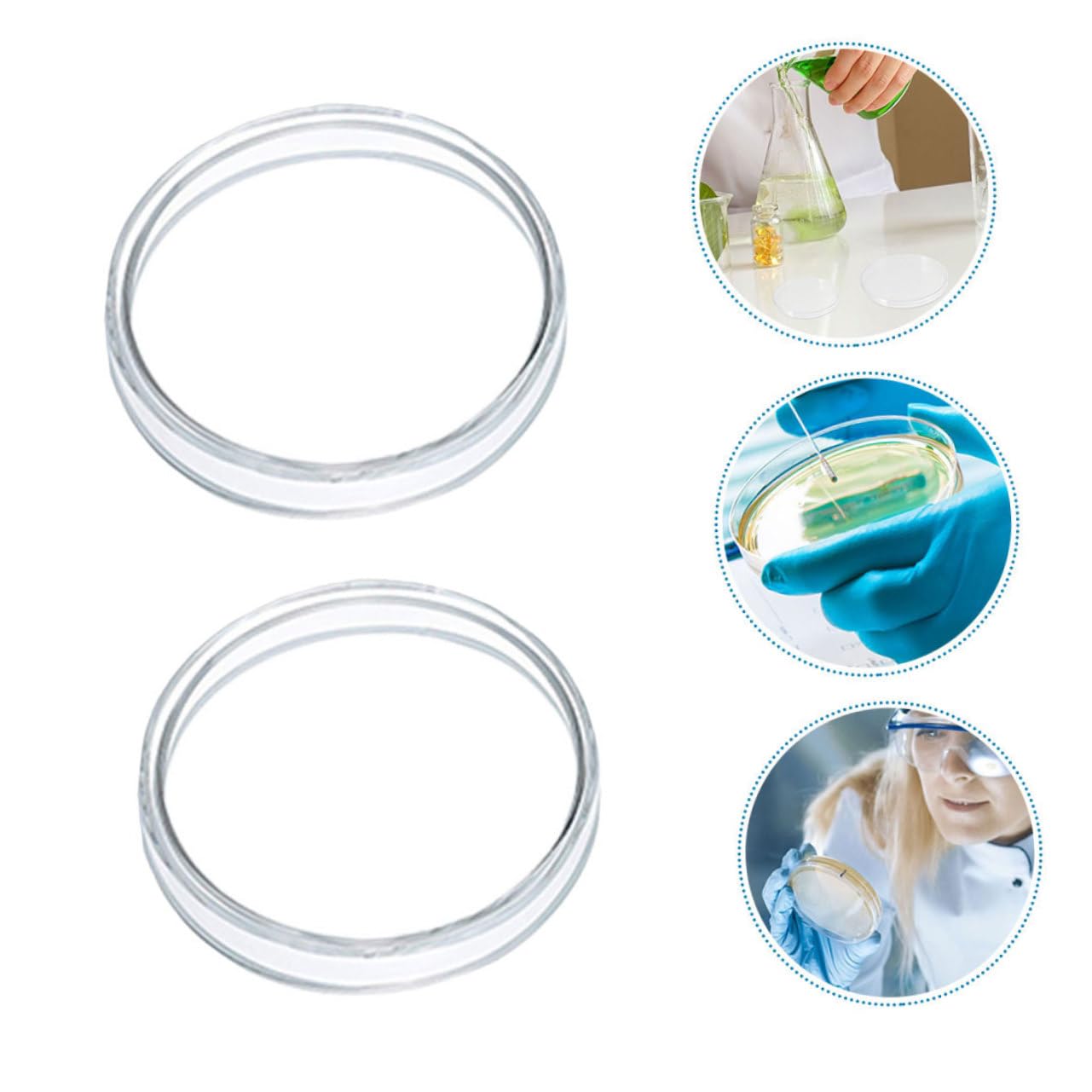TOPBATHY 5 Set Piastra Petri in Plastica Piastra Di Coltura Cellulare Laboratorio Piastra Di Coltura Tissutale Tessuto Piastre Per Colture Cellulari Capsula Di Petri Vuota 10 Pezzi * 5