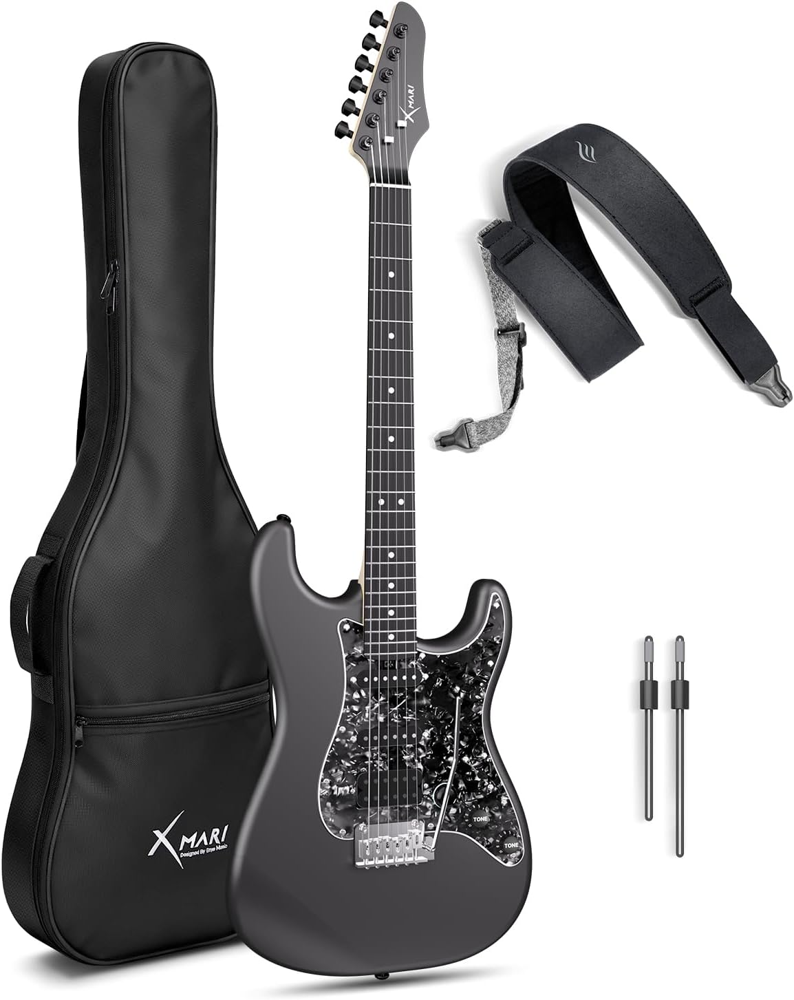 Enya XMARI Smart Electric Guitar with Built-in DSP Effects, 4 Presets, USB-C OTG Recording, Headphone Output, Custom Ceramic Pickups & Enya Magnetic Guitar Strap