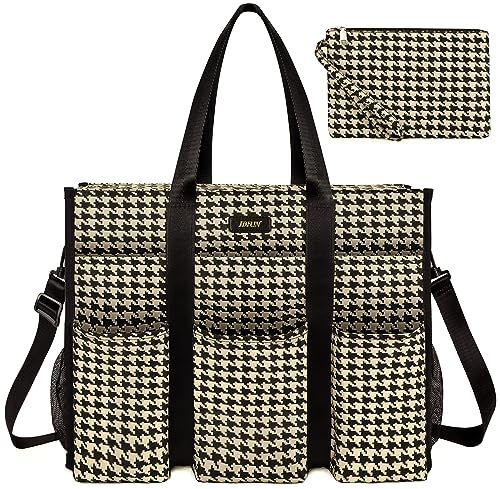 Image of IBFUN Utility Tote Bag with 24 Pockets, Large Teacher Tote for Women with Laptop Compartment, Travel Tote Bag with Zip Top