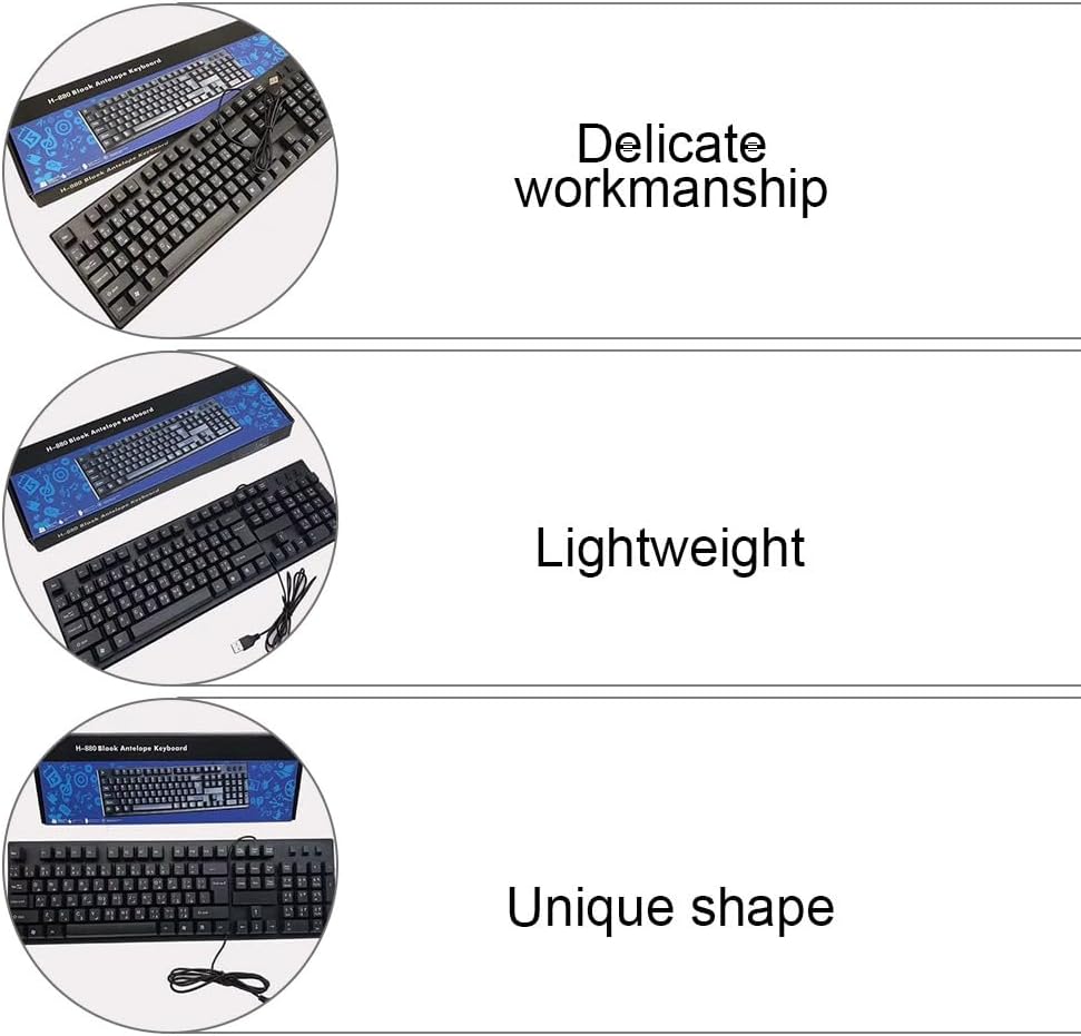 ARTIBETTER Wired USB Keyboard and Mouse Combo Arabic Letter Keyboard with Fast Response Mouse Full Size Computer Accessories for Home Office Daily Use