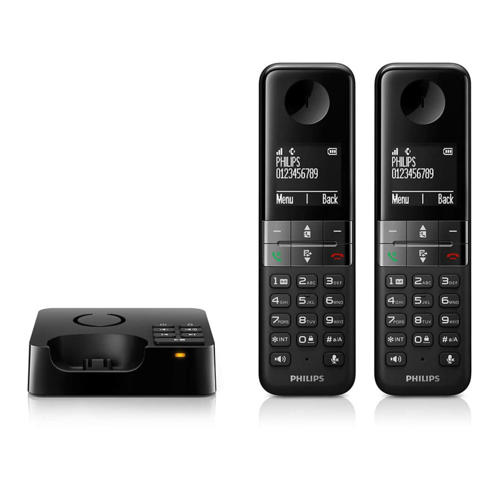 Philips D4752B/01 DECT Schnurlostelefon mit Anrufbeantworter, 2 Mobilteile