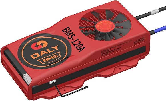 DALY BMS 8S 24V 120A LiFePO4 Battery Protection Module PCB Protection Board with Balance Leads Wires NTC BMS for 18650 Battery Pack 24V in Inverter Home Energy StorageStandard BMS,120A Fan