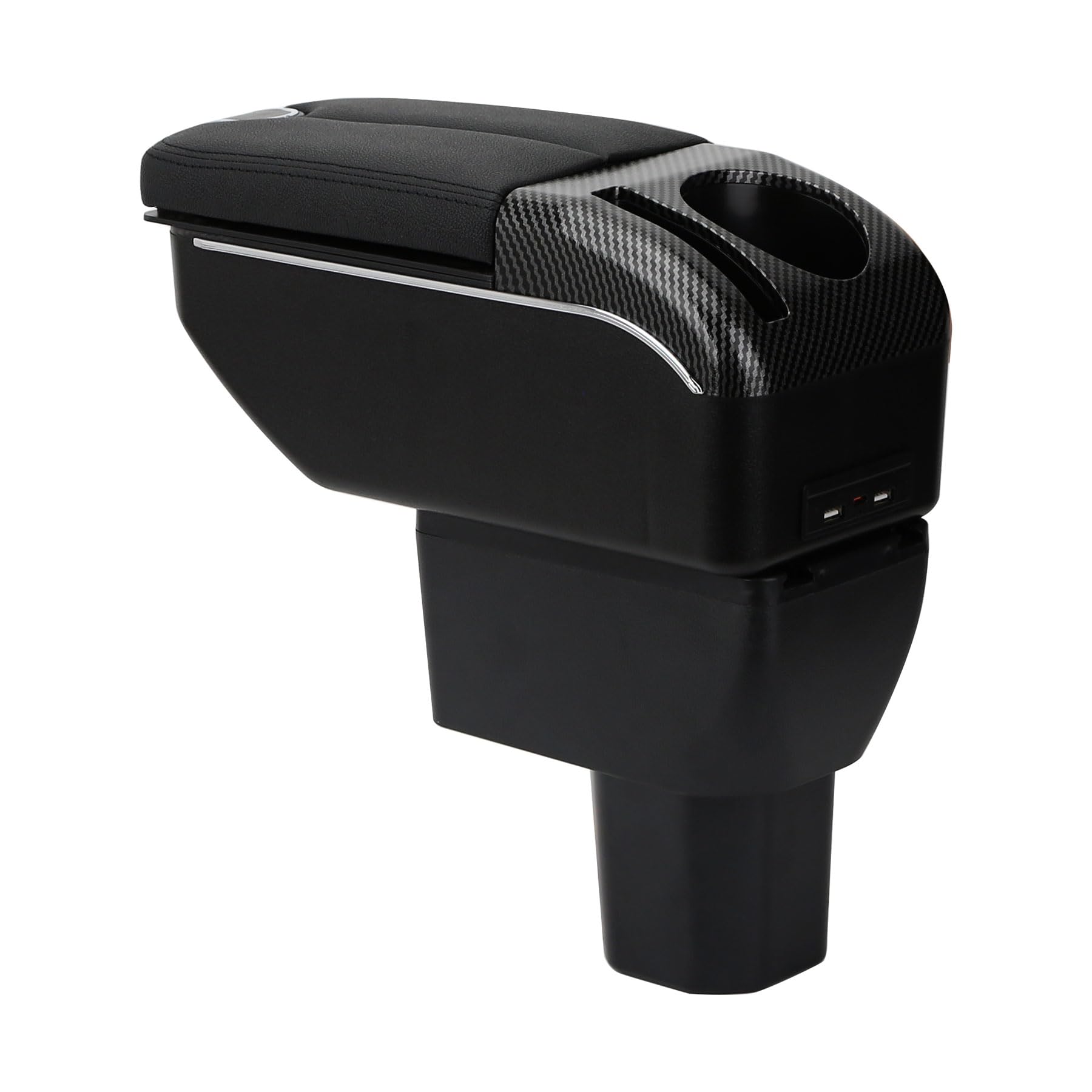 Armrest Compatible with Suzuki Ignis 2017-2023 Center Console Organizer Box Double Door Style Usable for Elbow Support （Black Style）