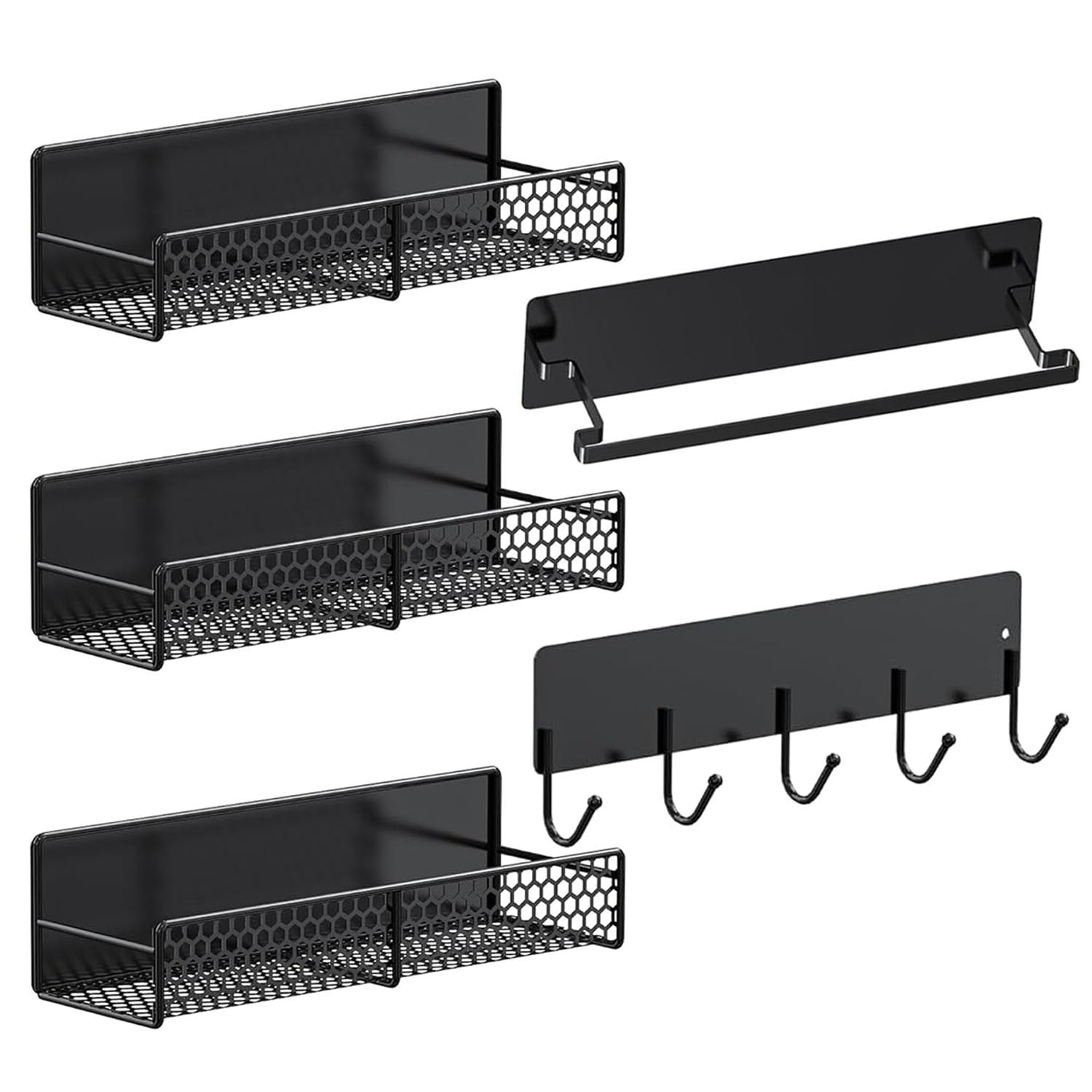 Uasdrvi 5Pcs Heavy-Duty Magnetic Shelves for Fridge, Washing Machines, Dryers, Metal Doors, and Any Metal Surface (O5SET)