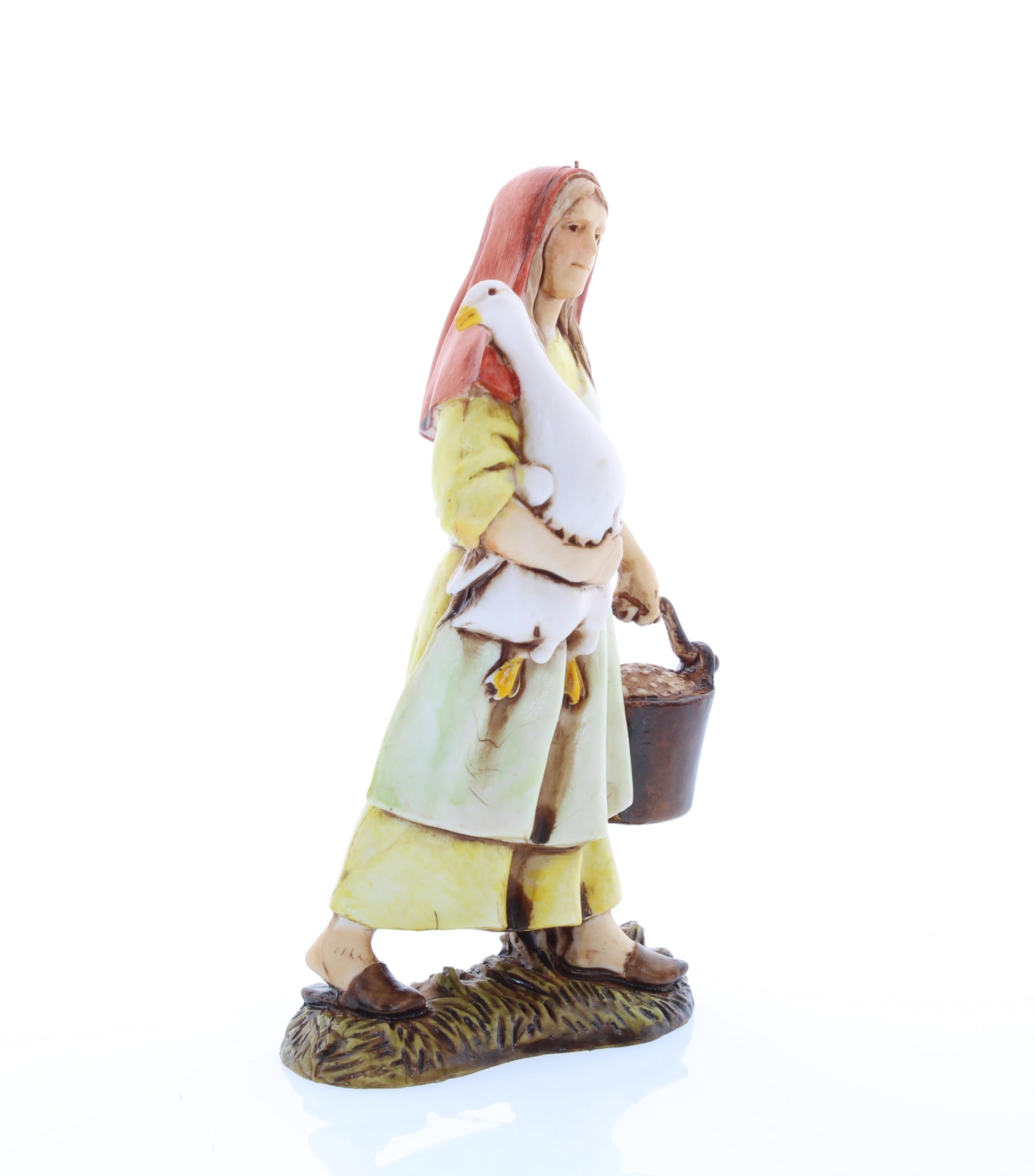 Moranduzzo Mujer con Oca en Brazos para Belén de 10 Cm Escala 1:20 - Figuras de Belén Indestructibles - Estilo 700', Pintura Acabada a Mano, Producto Oficial, Escultor M. Landi