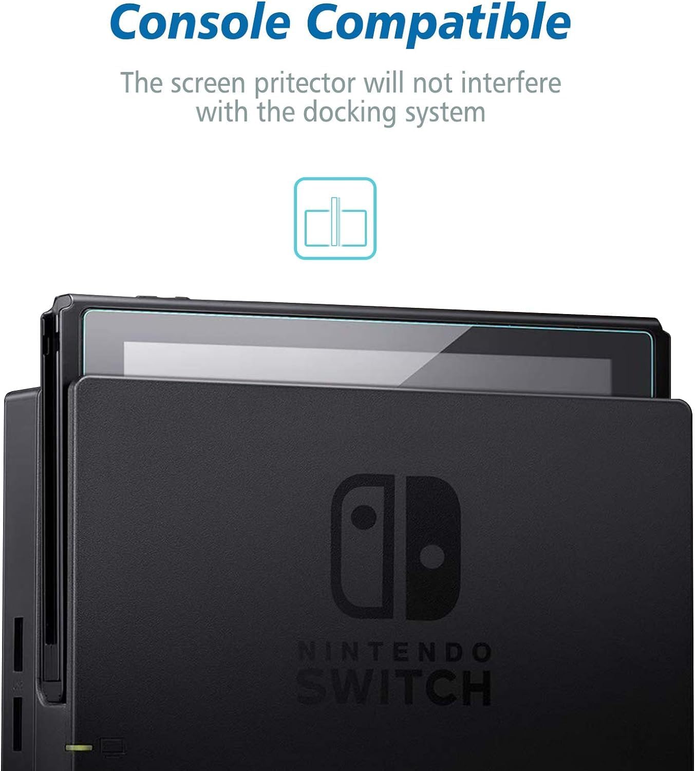 NEW'C 3 Pack Designed for Nintendo Switch Screen Protector Tempered Glass, Case Friendly Scratch Resistant,Bubble-Free, Ultra Resistant — view 8