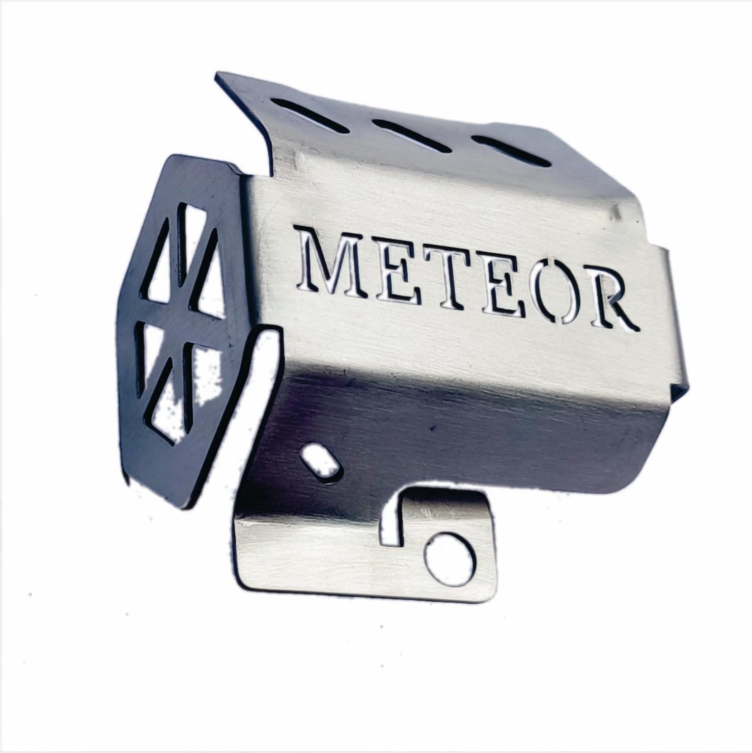 Bike Brushed Stainless Steel Rear Brake Oil Container Guard Chrome Suitable for RE Meteor 350-image-45