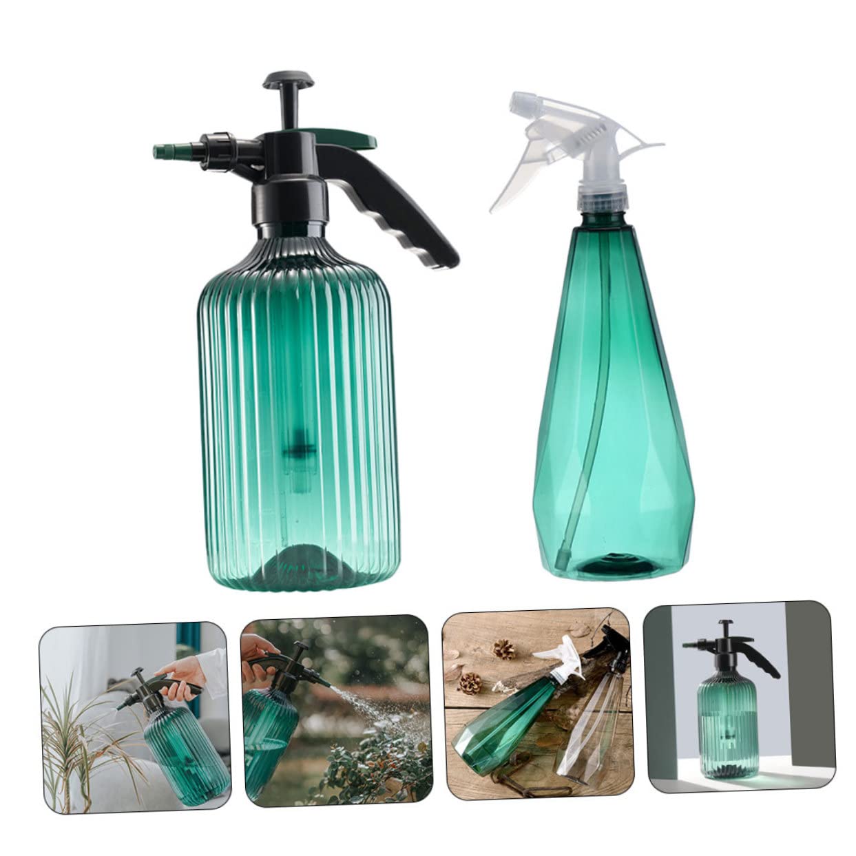 BESTonZON 2 Ensembles Pulvérisateur Petit Aluminium Plantes Usine Vaporisateur Arrosoir Moderne L'arrosage Peut À L'intérieur Arrosoir Extérieur Plastique Vert Couleur Aléatoire 2 Pièces * 2
