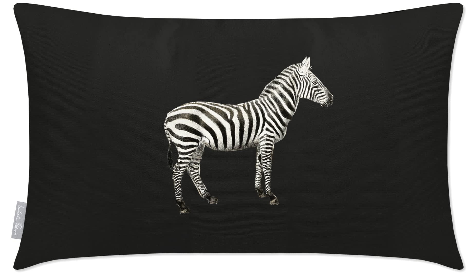Izabela Peters Outdoor Cushions Waterproof, 50 x 30 cm, Filled Outdoor Cushion, Zebra - Charcoal, Garden Furniture Cushions, Outdoor Seat Cushions, Garden Chair Cushions