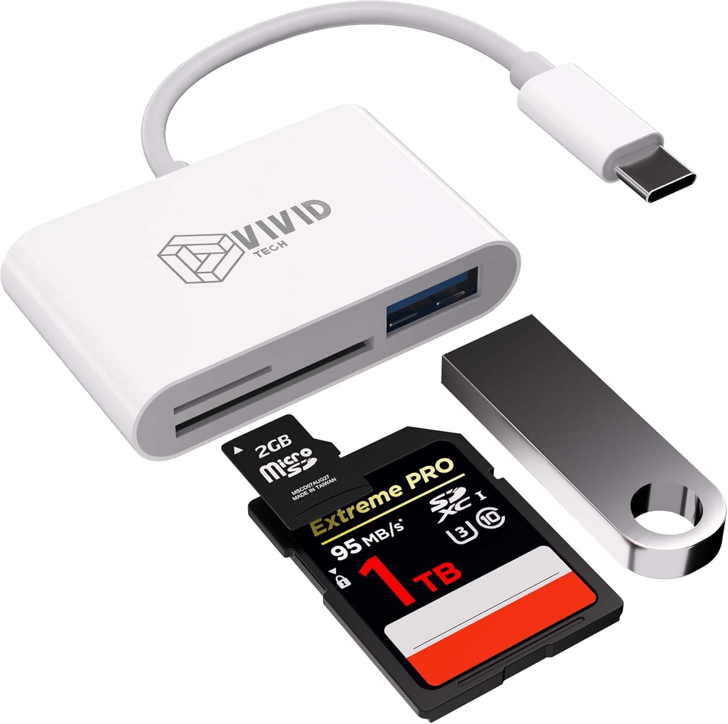 Lettore di schede SD/TF OTG 3.0 USB-C, lettura/scrittura ad alta velocità, doppio slot SD + adattatore microSD/TF per iPad/iPhone 15, Android, MacBook, Windows