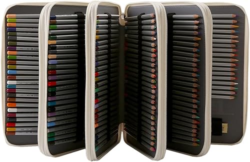 Miniatura 4 de YZK Estuche para lápices de colores con 252 ranuras, estuche grande para adultos, de piel sintética, con cierre de cremallera, naranjizador para