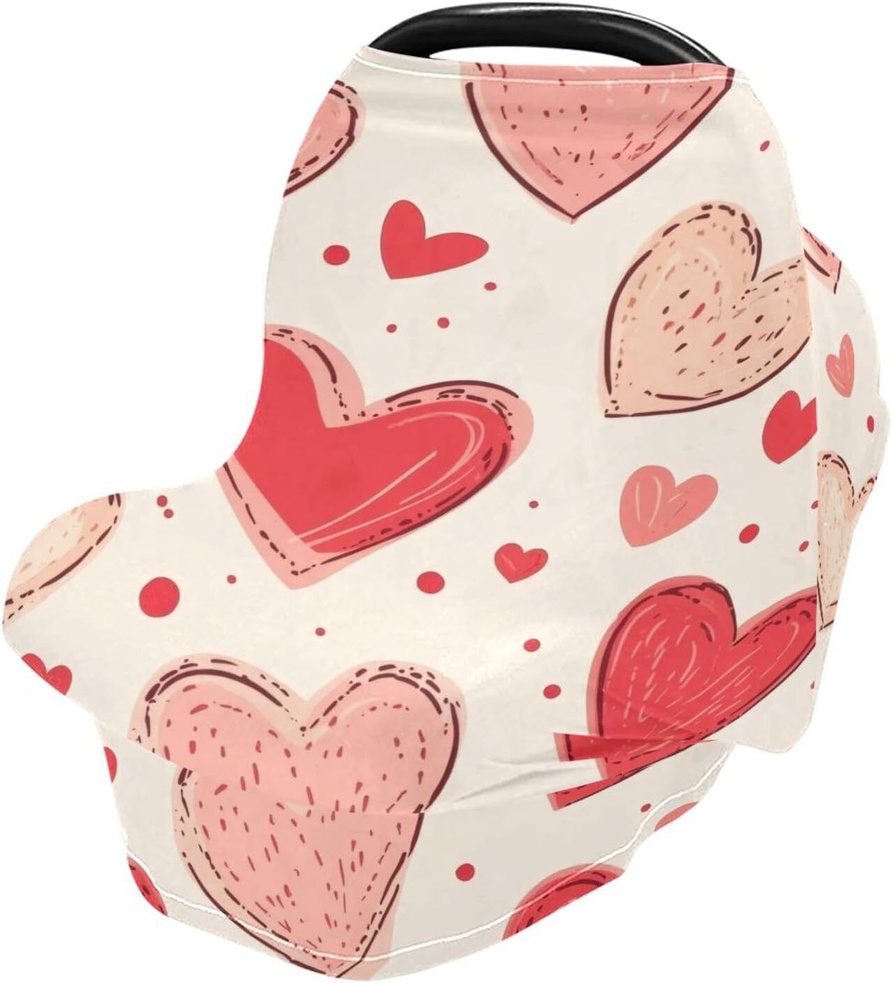 Lyeorm Valentine's Day Hearts Car Seat Covers for Babies Breathable Nursing Breastfeeding Cover Multi-Use Infant Carseat Canopy and Stroller Cover for Boys Girls 3 61rAHVVX8WL. AC SL1500