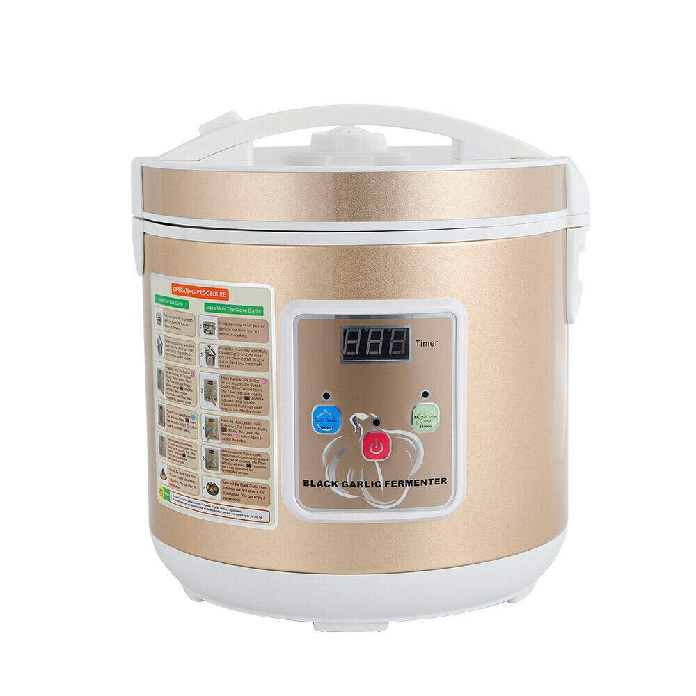 Fermentador de ajo negro de 6 litros, fabricante de ajos con control inteligente automático completo, cocina de bricolaje con ajo de varios dientes, máquina de kimchi, fabricante de vino (dorado)